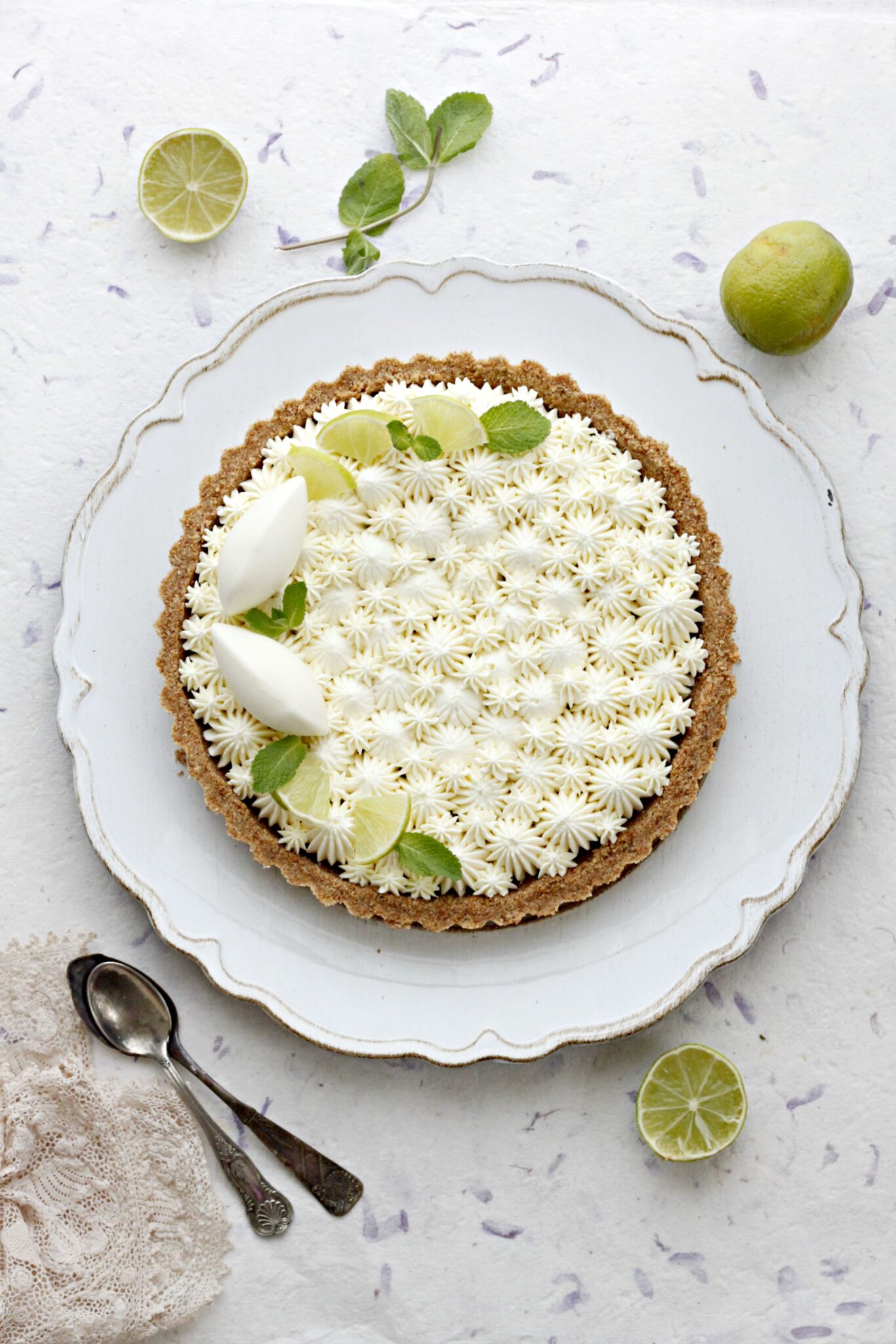 Crostata Senza Cottura Al Cioccolato Bianco Lime E Menta La Ricetta